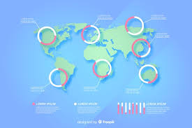 Pie Chart Data Statistics Of World Map Infographic Vector