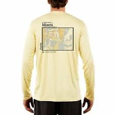 Details About Miami Nautical Chart Mens Upf 50 Uv Sun Protection Long Sleeve T Shirt