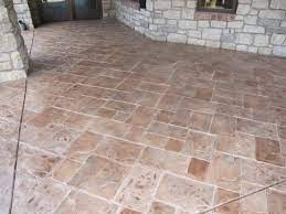 concrete patio with stamped concrete