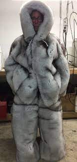 Norwegian Blue Fox Fur Jacket Coat