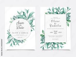 delicate greenery wedding invitation