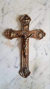 French Antique Wall Cross With Holy