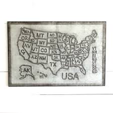 embossed metal map wall decor antique