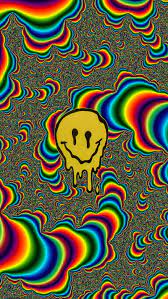 aesthetic rainbow smiley trippy