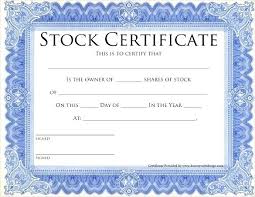 Corporate Stock Certificate Template Word Format Free In And