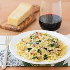 farfalle with prosciutto spinach and
