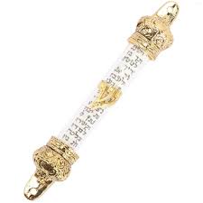 jewish temple mezuzah with crown scroll