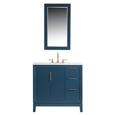 36 x 18 bathroom vanity cabinet. Water Creation Elizabeth 36 In Bath Vanity In Monarch Blue With Carrara White Marble Vanity Top With Ceramics White Basins Vel036cwmb00 The Home Depot