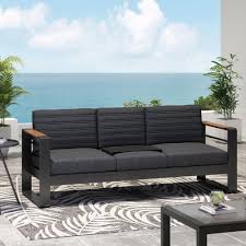 giovanna outdoor aluminum 3 seater sofa