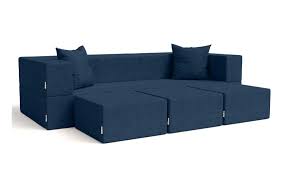 Jaxx Zipline Convertible Sleeper Sofa Three Ottomans California King Size Bed Textured Microvelvet Camel