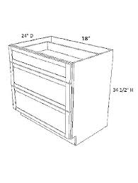 unfinished shaker 3 drawers base 18