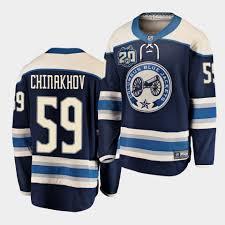 Shop for all your columbus blue jackets apparel needs including premier, practice, throwback and authentic jerseys and more. Columbus Blue Jackets Yegor Chinakhov 2020 Nhl Draft Alternate Navy Jersey