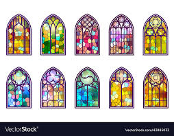 Vintage Stained Glass Church Vector Image