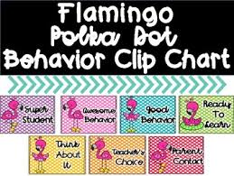Pink Flamingo Polka Dot Behavior Clip Chart