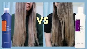 Also, if you're starting with darker locks, it could require multiple bleaching sessions to achieve your desired hue. Blue Shampoo Vs Purple Shampoo On Light Brown Dark Blonde Hair Youtube