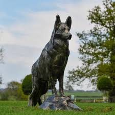 Belgian Shepherd Dog Garden Sculpture