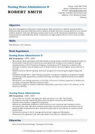 nursing home administrator resume