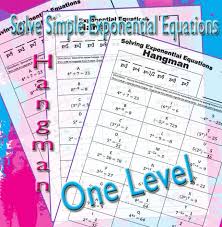 Exponential Equations Hangman This