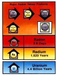Chart Of Radon Daughters And Half Life Half Life Home Air