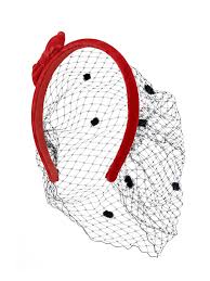 Red Valentino Velvet Veil Headband