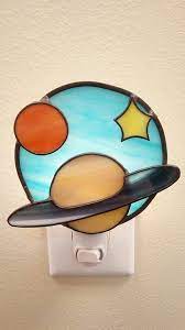 Stained Glass Outer Space Night Light