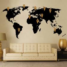 World Map Wall Decor Vinyl Stickers Cutzz