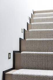 gray herringbone stair runner design ideas