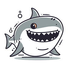 shark cartoon character vector