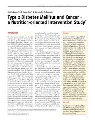 type 2 diabetes mellitus and cancer a
