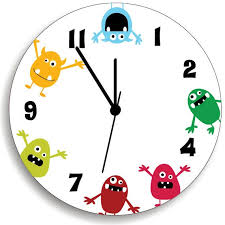 Monster Wall Clock For Kids Bedroom