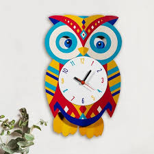 Owl Pendulum Clock Wall Clock Home
