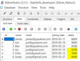 python sqlite update table data