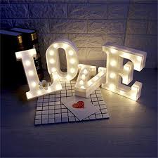 Sruix Led Alphabet Combine Letter Light Battery Operated Party Wedding Marquee Decor Warm White Night Light Festival Birthday Parties Home Decoration Love Light Letters Night Light Led Night Light