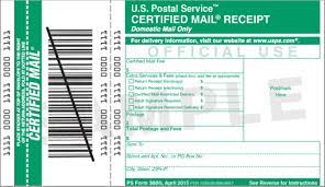 If you want to add a return receipt, that is an additional $2.85 for a mail receipt or $1.70 for email. Certified Mail