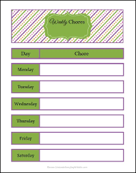 Free Printable Weekly Chore Chart From An Optimistic