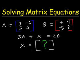 Solving Matrix Equations You