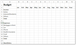 monthly budget template in excel
