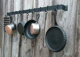 Large Hand Forged Wall Mounted Pot Rack