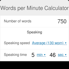 words per minute calculator sch