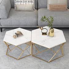 modern coffee table with marble top