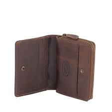 small wallet zipper purse rugged hide