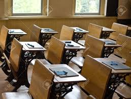 Start moving your old computer desk since you'll have enough space to work in a comfortable way from today on. Old Classroom With Antique Chairs And Desks With Little Blackboards Stock Photo Picture And Royalty Free Image Image 18193900