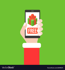 hand holding smartphone with free gif