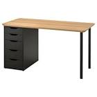 ANFALLARE / ALEX Desk, bamboo/black-brown55 1/8x25 5/8 
