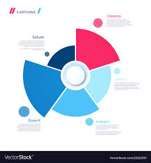 Pie Chart Concept With 5 Parts Template