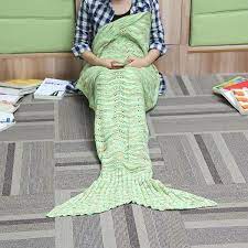 knitted mermaid tail blanket soft warm