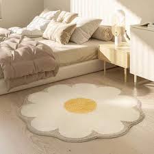 bedroom flower round area rug bath mat