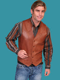 Scully Mens Western Vest Antique Brown