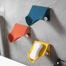 wall mounted soap dish drain storage