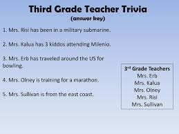 Browse 3rd grade trivia resources on teachers pay teachers, a marketplace trusted by millions of teachers for original educational . Third Grade Teacher Trivia Ppt Download